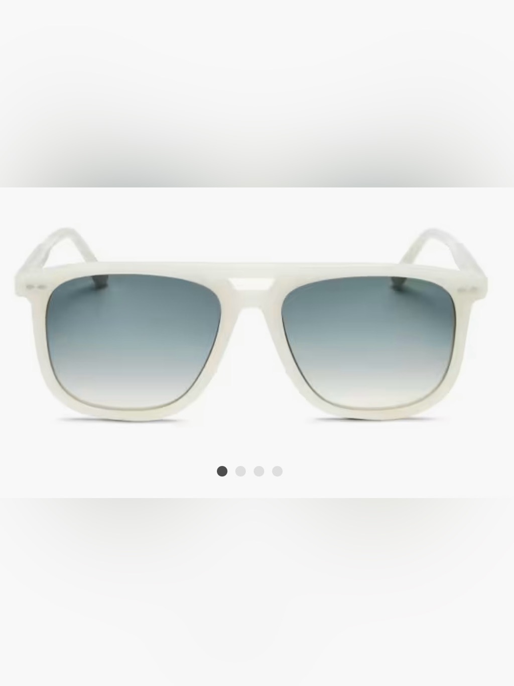 Isabel Marant White Aviator Frame Sunglasses With Blue Gradient Lenses